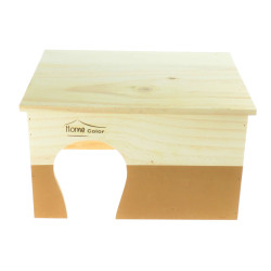 animallparadise Rectangular wooden house, caramel, 35 x 27.5 x 20 cm for rodents Cage accessory