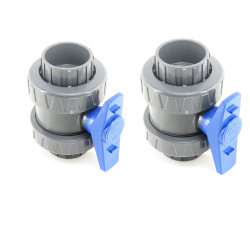 Jardiboutique Set of 2 valves, ø 63 mm, PVC valve for swimming pool - 2020 version range Swimming pool valve