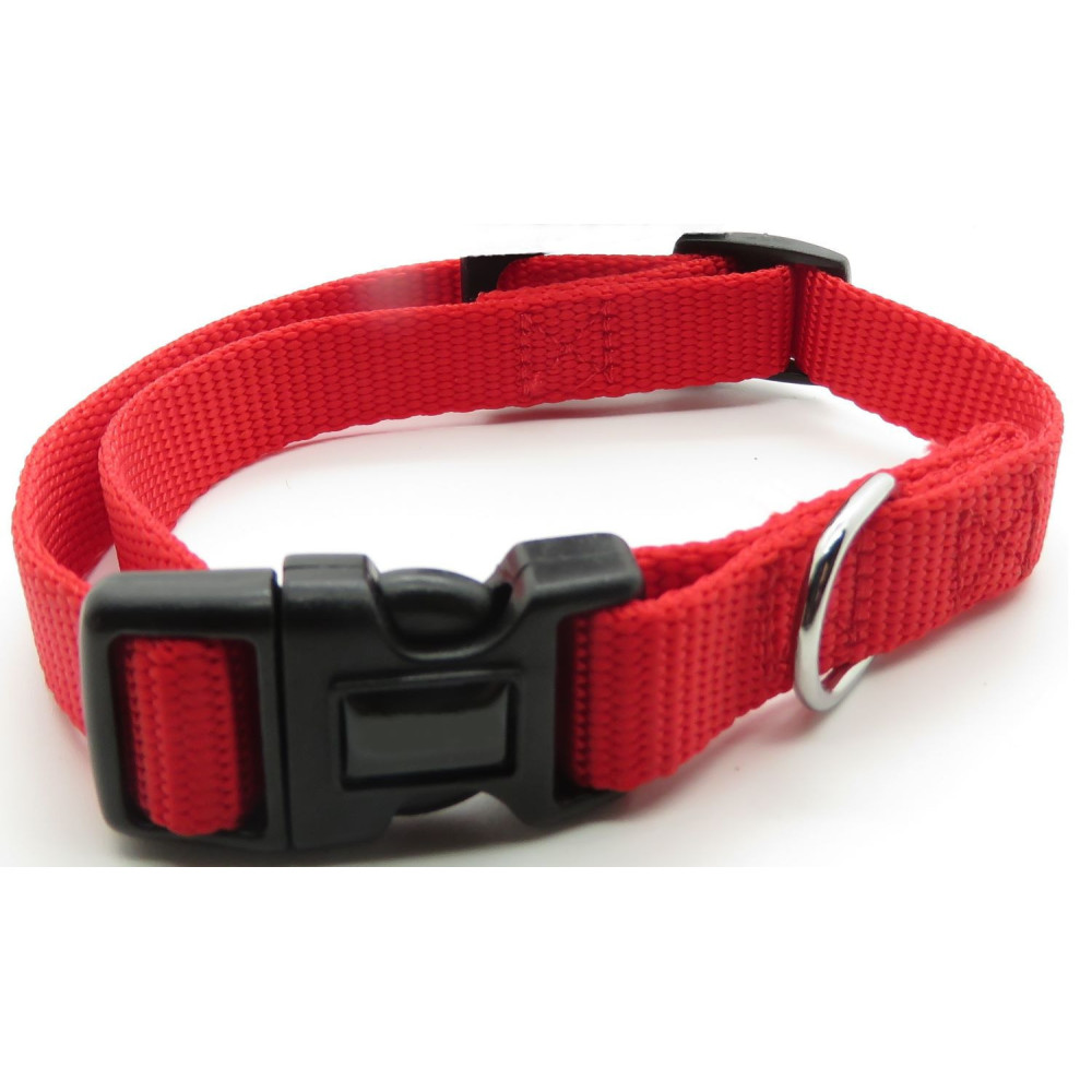 Coleira de cão de nylon tamanho 30-40 cm 15 mm cor vermelha AP-ZO-463640R Colarinho de nylon