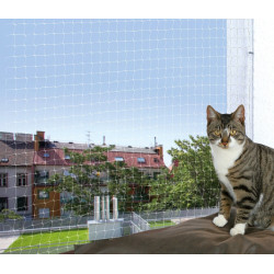 animallparadise Filet de protection pour fenêtre 2 x 1,5 m, transparent pour chat Sécurité