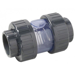 Jardiboutique stainless steel spring valve with transparent connection Diameter 32 mm clapet PVC