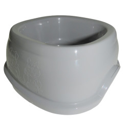animallparadise Square bowl 600 ml, grey plastic, for cats and dogs Bowl, bowl