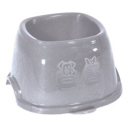 animallparadise High square bowl 700 ml, grey plastic, for dogs Bowl, bowl