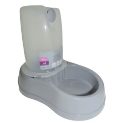 AP-ZO-474304GPI animallparadise Dispensador de agua 1,5 litros, plástico gris, para perro o gato Dispensador de agua, alimentos