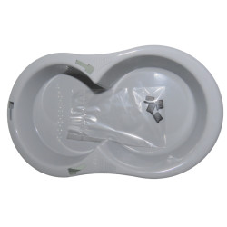 animallparadise Plastic kibble dispenser 1.5 kg, grey, for dog or cat Water and food dispenser
