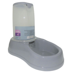 animallparadise Plastic kibble dispenser 3.5 kg, grey, for dog or cat Water and food dispenser