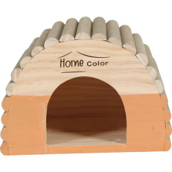 animallparadise Half round wooden house, caramel, 21 x 14.5 x 15 cm for rodents Cage accessory