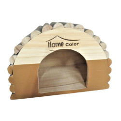 animallparadise Half round wooden house, caramel, 21 x 14.5 x 15 cm for rodents Cage accessory