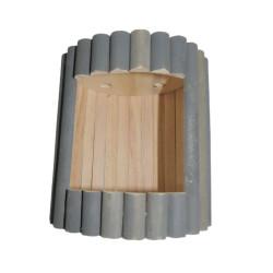 animallparadise Maison en bois ronde, blanche, ø 19 cm x 19 cm pour rongeur Accessoire de cage