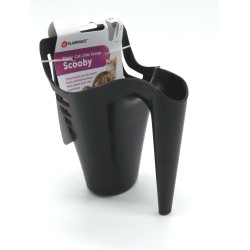 Flamingo Pet Products Black scooby litter scoop, 11.5 cm x 10 x 16 cm. for cats. litter accessory
