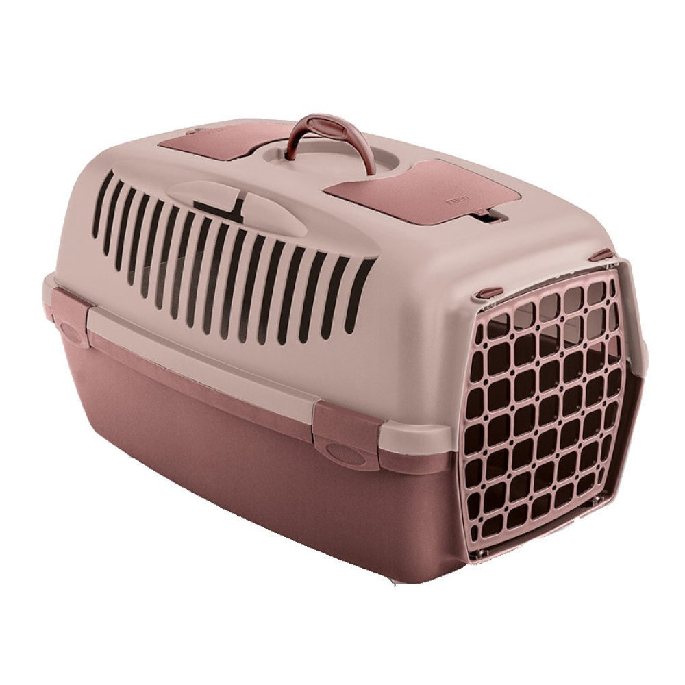AP-ZO-422093ROS animallparadise Caja Gulliver 2, rosa, tamaño 36 x 55 x 35 cm, para perros de hasta 8 kg. Jaula de transporte