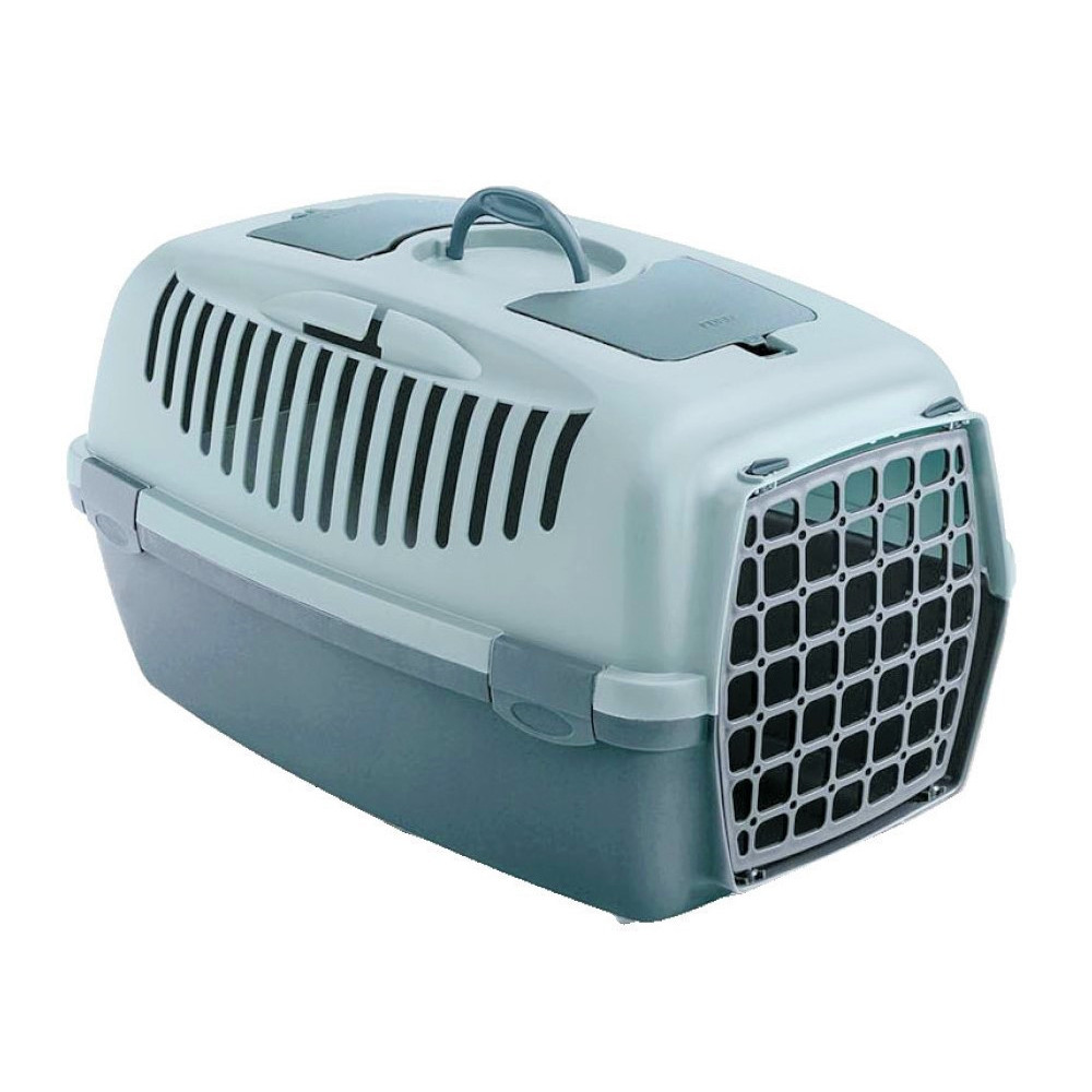 animallparadise Gulliver 2 crate, blue, size 36 x 55 x 35 cm, transport for dog max 8 kg. Transport cage