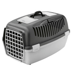 animallparadise Gulliver 2 crate, grey, size 36 x 55 x 35 cm, transport for dog max 8 kg. Transport cage