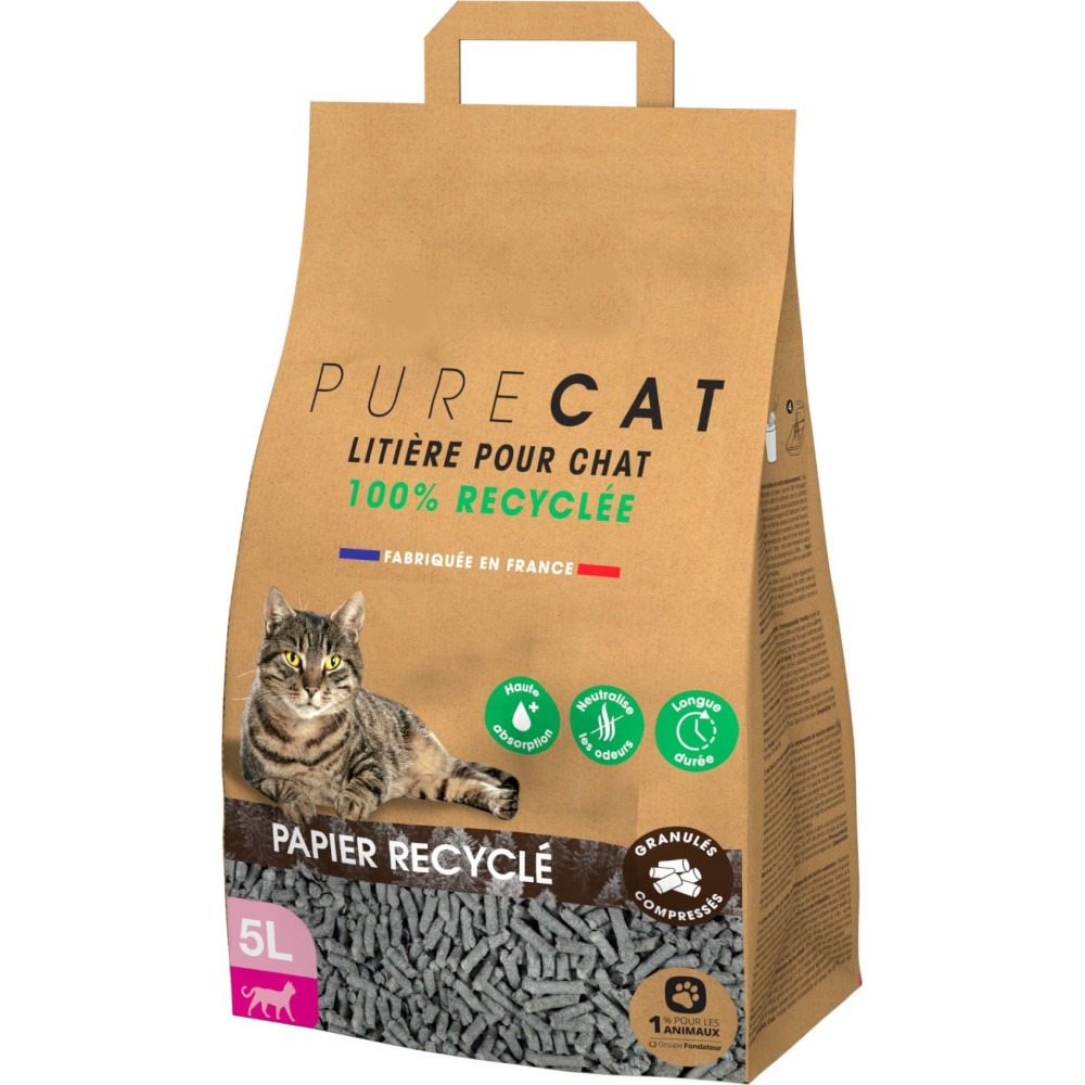 Ninhada de gatos pellets comprimidos feitos de papel 100% reciclado, 5 litros AP-ZO-476300 Ninhada