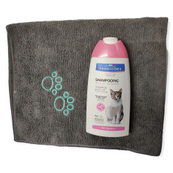 animallparadise Mildes, feuchtigkeitsspendendes Shampoo 250 ml mit einem Handtuch für Katzen AP-FR-172457-2350 Shampoo Katze
