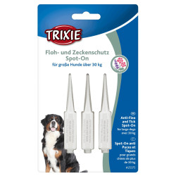 Trixie Protection anti tiques et puces Spot-On pour chien de + de 30 Kg Pipettes antiparasitaire