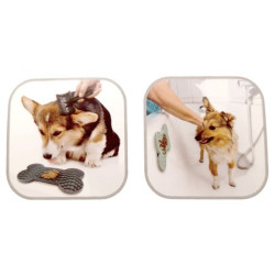 animallparadise YUMMEE licking mat blue size M 21 cm for dog Food bowl and anti-gobbling mat