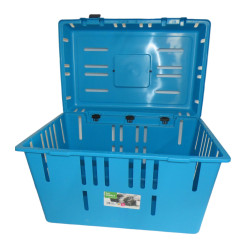 animallparadise Transport cage pet caddy 2 blue, 32 x 51 x 33 cm, for small dogs and cats, Transport cage