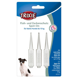 Trixie Protection anti-tiques et puces Spot-On pour chien jusqu’à 15 Kg Pipettes antiparasitaire
