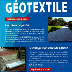 Interplast Géotextile feutre INTERBATEX 110gr L 2M x 25ML Parc et jardin