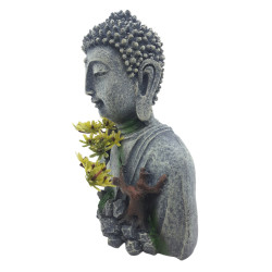 animallparadise Buddha statue 18 cm, height 19 cm, aquarium decoration Statue
