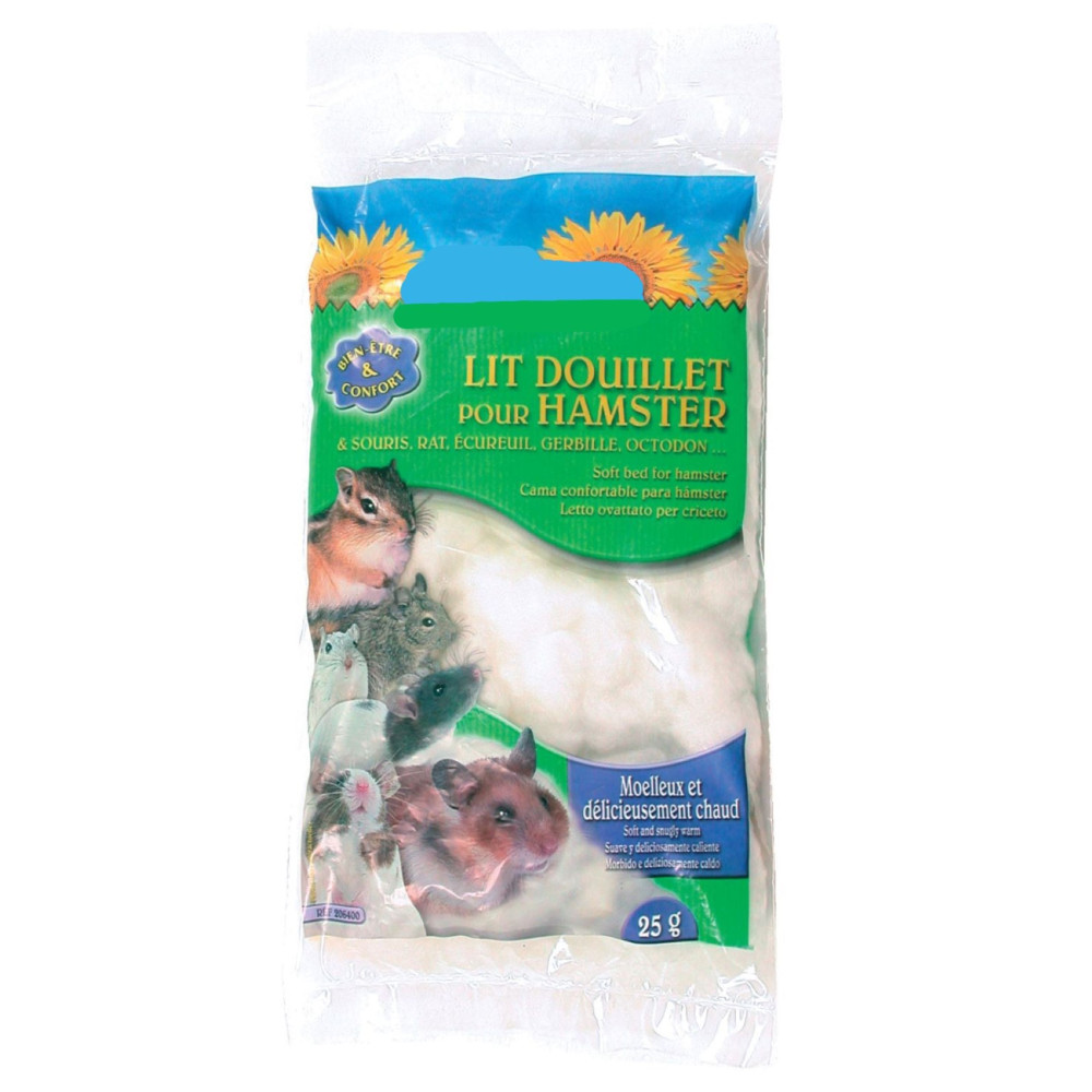 animallparadise Cozy bed for hamster bag of 25 gr, white color. Beds, hammocks, nesters