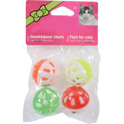 AP-ZO-580132 animallparadise 4 pelotas de campana de 3 cm de diámetro para gatos de varios colores Juegos