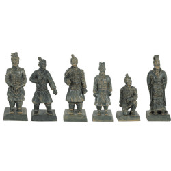 6 Beeldjes Chinese krijger Qin S, hoogte 8,5 cm, aquarium decoratie animallparadise AP-ZO-352189 Statue