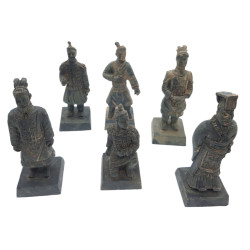 6 Estatuetas guerreiro chinês Qin S, altura 8,5 cm, decoração de aquário AP-ZO-352189 Statue
