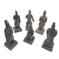 6 Estatuetas guerreiro chinês Qin S, altura 8,5 cm, decoração de aquário AP-ZO-352189 Statue