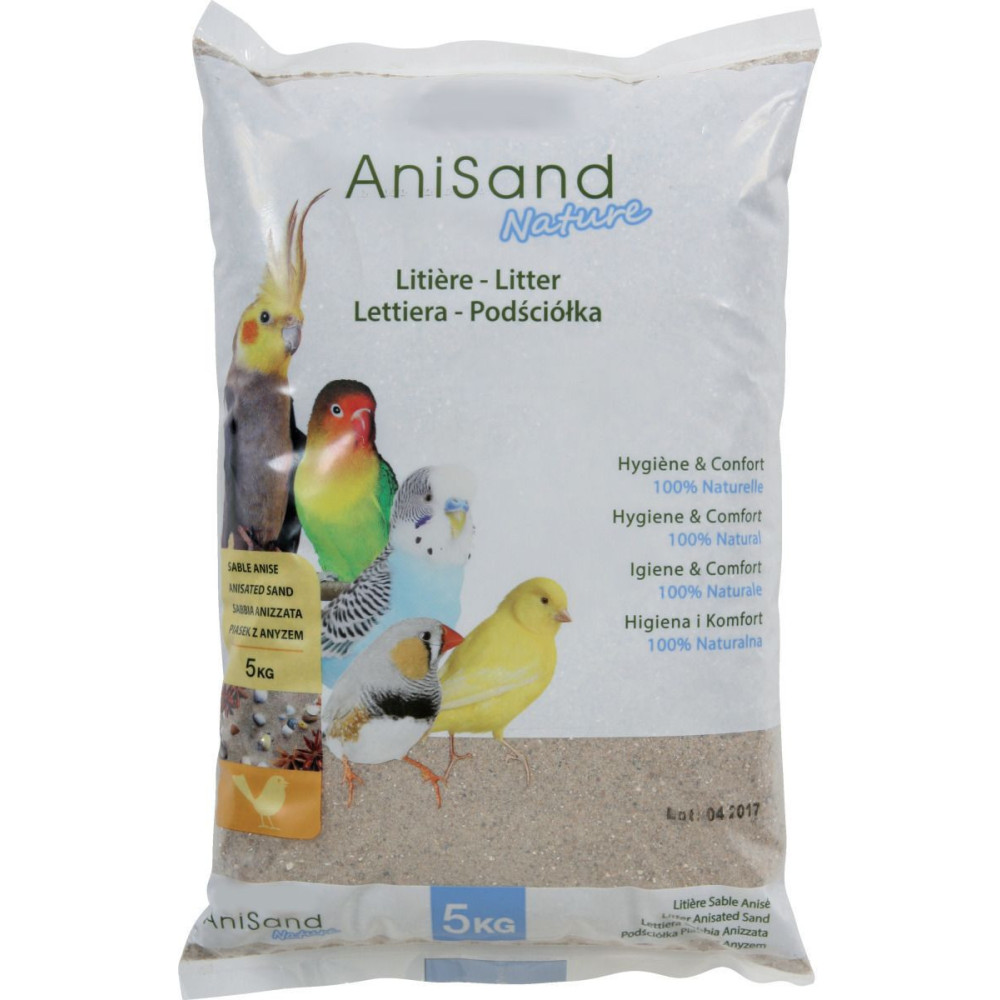 animallparadise Sand Anisand nature Litter 5 kg for birds Litière oiseaux