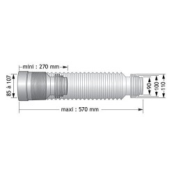 JB-IN-SPIPSE570 jardiboutique Tubo flexible universal y extensible para inodoros de 270 a 570 mm Fontanería