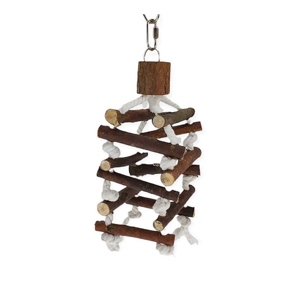 animallparadise Tour d'échelle de corde, en bois d'écorce, 32cm, pour oiseaux. Jouets