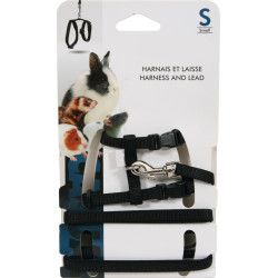 animallparadise Black harness and leash for rodents, size S. Collars, leashes, harnesses