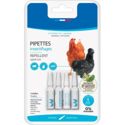 animallparadise Pipettes insectifuges Pour poules, oies et canards 4 pipettes Traitement
