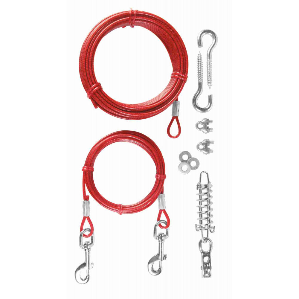 AP-TR-2293 animallparadise Cable de acero con cordón para perros. Cordón y pértiga