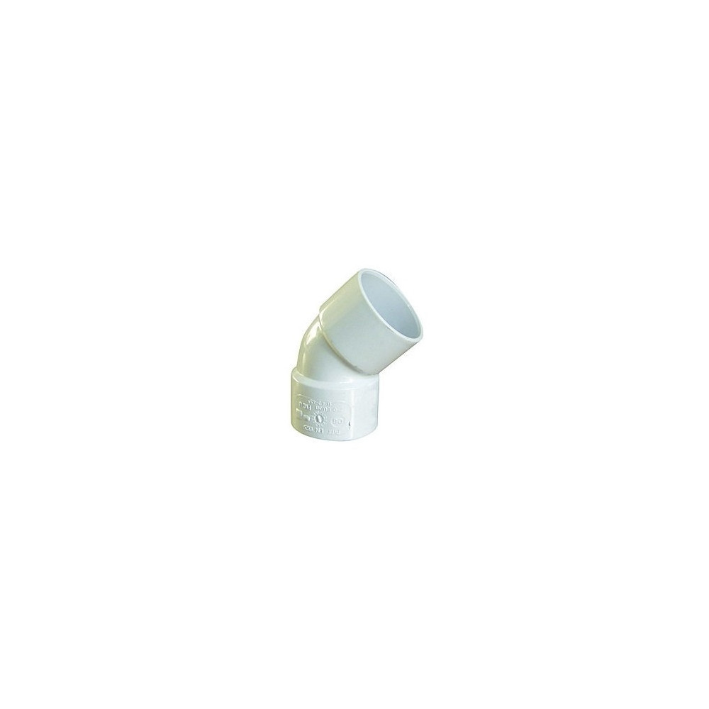 Interplast Elbow pvc 45° ff ø 40 white for waste water evacuation Coude évacuation