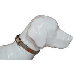 animallparadise IMAO MAYFAIR collar 20 mm adjustable color taupe for dog. Collier