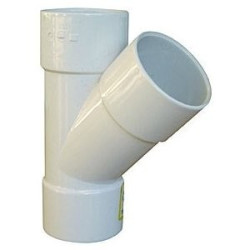 Interplast Reithose ø 40 mm, bei 45°, weiße Farbe. IN-SRBCLF45040B PVC-Fitting Abfluss