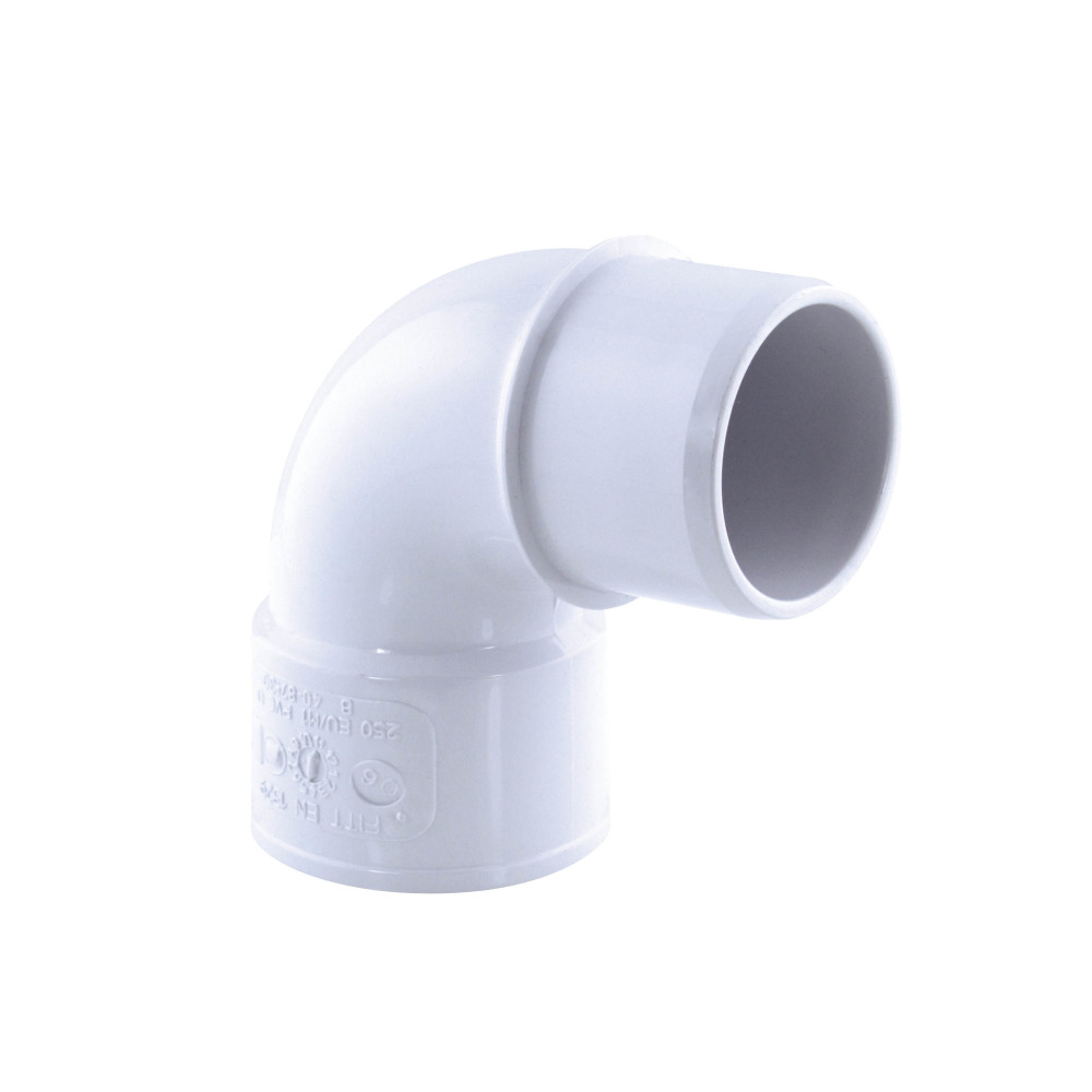 Interplast PVC elbow drainage, 87° M-F, ø 40 mm, colour white. Coude évacuation