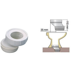 Interplast Un tubo per WC, 35 mm di adattamento eccentrico ø100 mm. IN-SPIPADE35 Impianti idraulici
