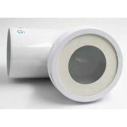 Interplast Pipe sanitaire courte coude male ø100 mm avec piquage ø 40 mm. Plomberie