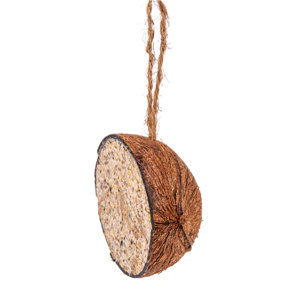 animallparadise Mezza noce di cocco da 200 g per gli uccelli, AP-VA-17521 Palla di cibo per uccelli