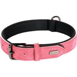 Flamingo Collar size XL in imitation leather and neoprene DELU, red color for dog. Necklace
