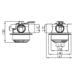 SC-EMX-060-0007 POOLSTYLE Válvula de 4 vías para el filtro de arena POOLSTYLE válvula de filtro de arena