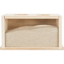 animallparadise Baignoire de sable en bois pour rongeurs, 22 x 12 x 12 cm. Bacs a litière