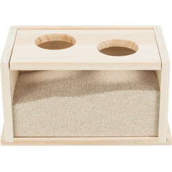 animallparadise Sandbadewanne aus Holz für Nagetiere, 22 x 12 x 12 cm. AP-TR-63004 Katzentoiletten