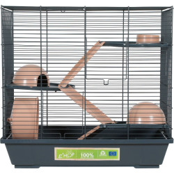 animallparadise Hamster Cage 50 triplex, 51 x 27 x height 48 cm, pink for Hamster Cage