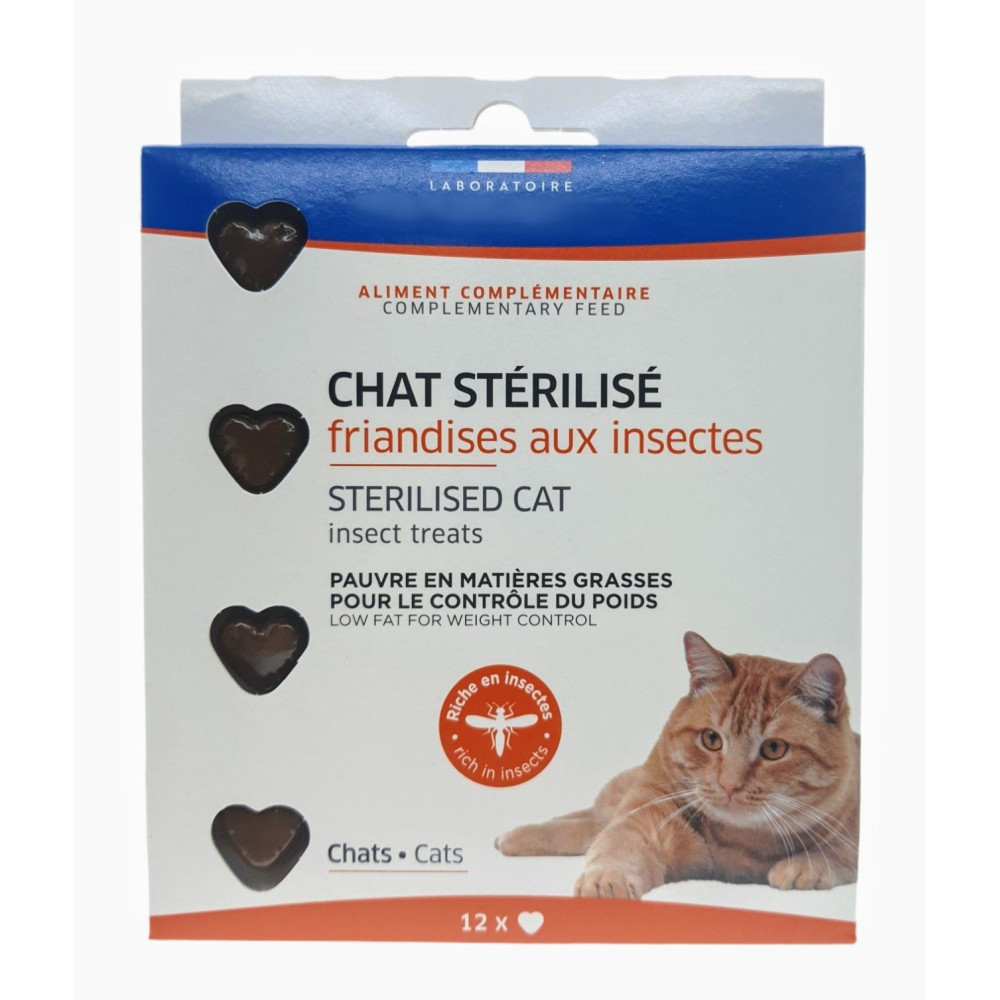 animallparadise Crocchette per insetti a forma di cuore x 12 per gatti sterilizzati AP-FR-170380 Bocconcini per gatti