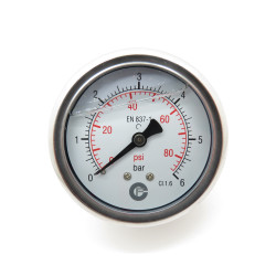 Manómetro de silicone axial - 1/4 polegadas ø 6,3 cm de 0 a 6 bar JB-2002480063006 Medidor de pressão